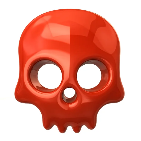 Icono de cráneo rojo —  Fotos de Stock