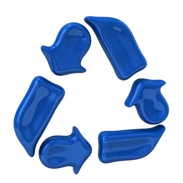 Icona blu del riciclo — Foto Stock