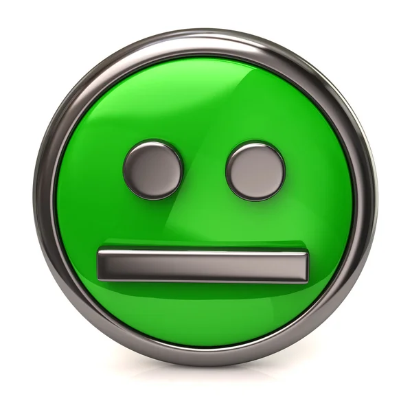 Neutral green  smiley — Stock Photo, Image