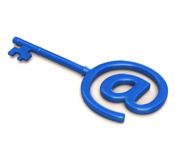 Kék kulcs szimbólum e-mail — Stock Fotó