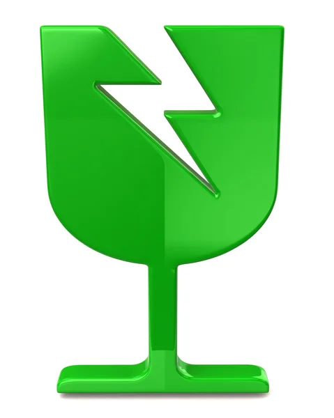 Icono verde frágil sobre blanco —  Fotos de Stock
