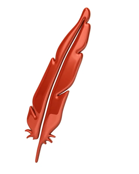 Icono de pluma de escritura roja —  Fotos de Stock