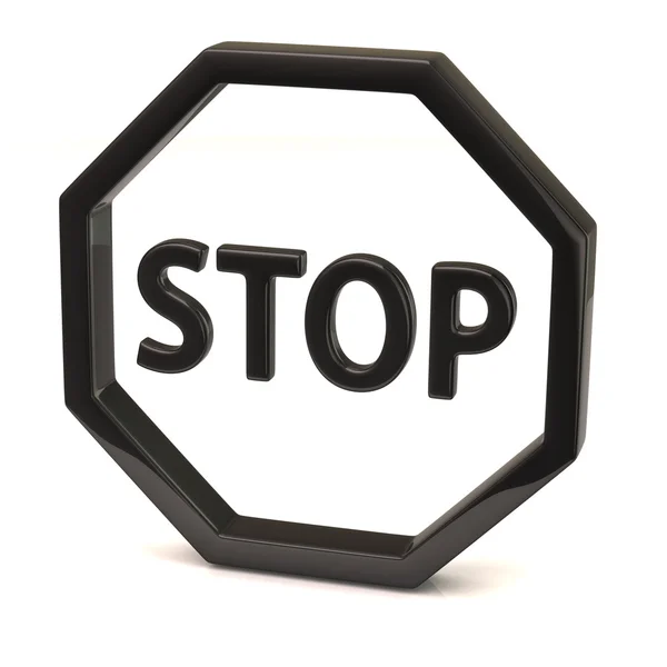 Black stop sign — Stock Photo, Image