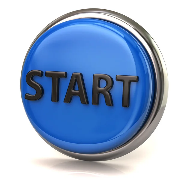 Blue start button — Stock Photo, Image