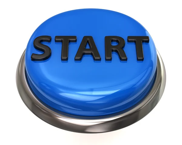 Blue glossy start button — Stock Photo, Image