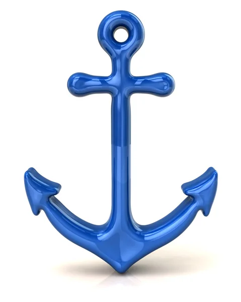 Blue anchor icon — Stock Photo, Image