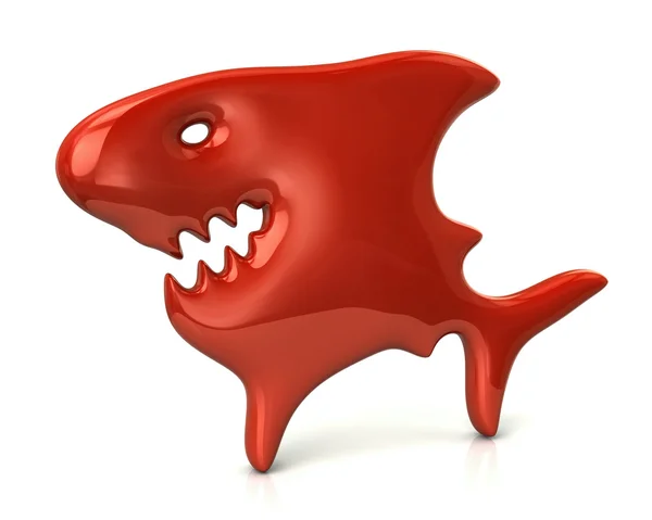 Kırmızı köpek balığı simgesi — Stok fotoğraf