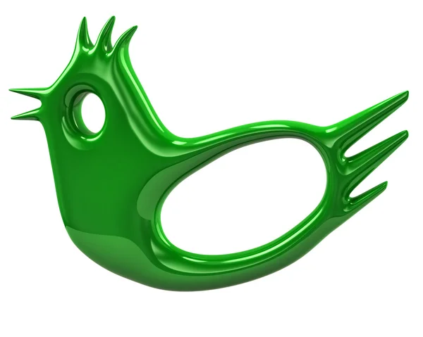 Einfaches grünes Vogel-Symbol — Stockfoto