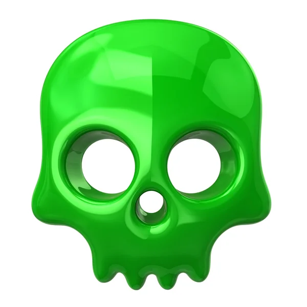 Icono de cráneo verde —  Fotos de Stock