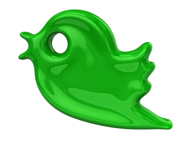 シンプルな緑の鳥アイコン — ストック写真
