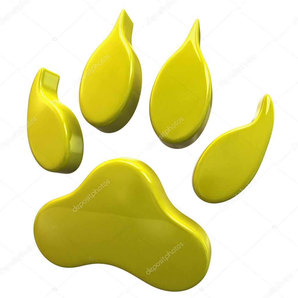 Yellow paw illustration