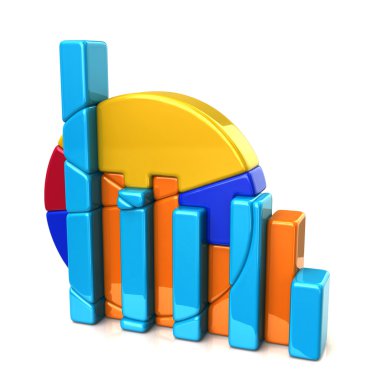 Renkli iş grafik diyagramı ile