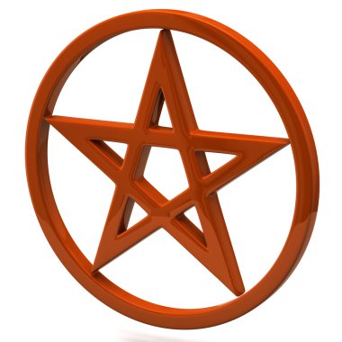 Pentagram beyaz arka plan üzerinde oturum