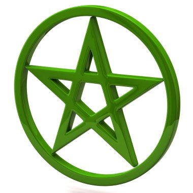 Pentagram beyaz arka plan üzerinde oturum