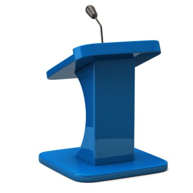 tribune with microphone for speaker clipart