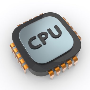 CPU işlemci üzerinde beyaz