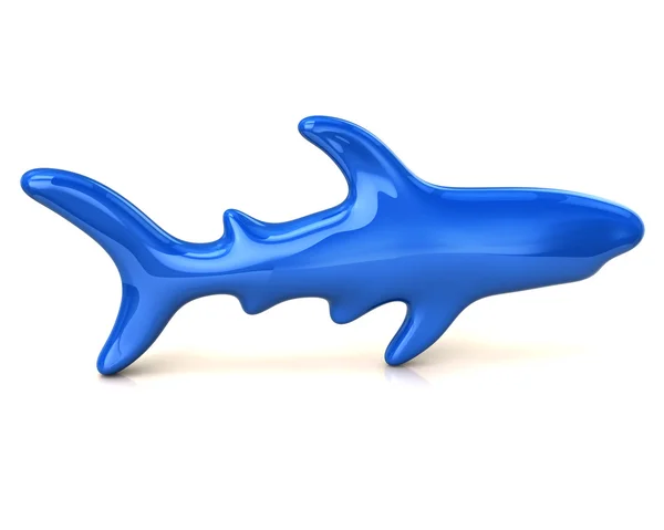 Icono de tiburón en blanco — Foto de Stock