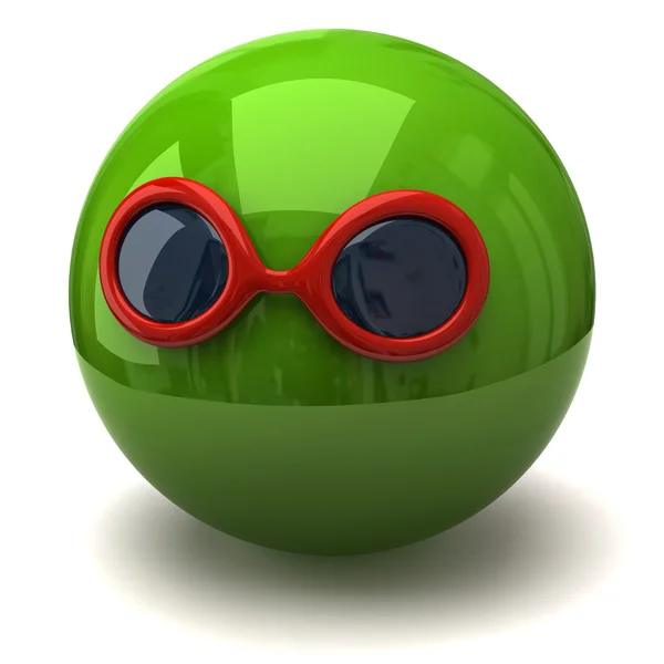 Golf ball with sunglasses — Stock Photo, Image