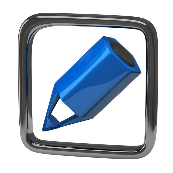 Blaues Bleistift-Symbol — Stockfoto