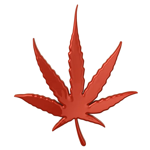 Icono de hoja de cannabis naranja —  Fotos de Stock