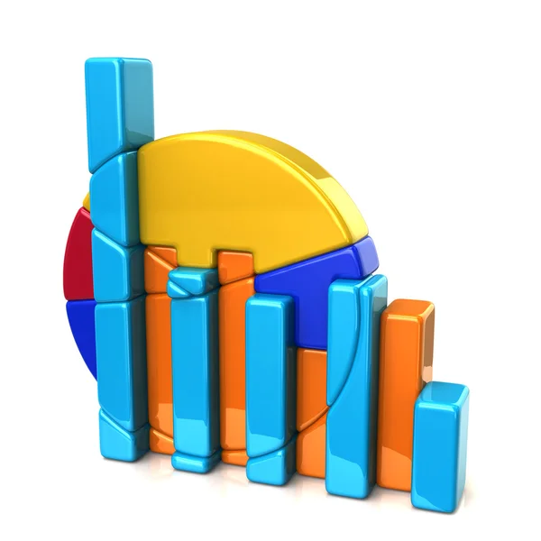 Biznes kolorowy wykres z diagramu — Zdjęcie stockowe
