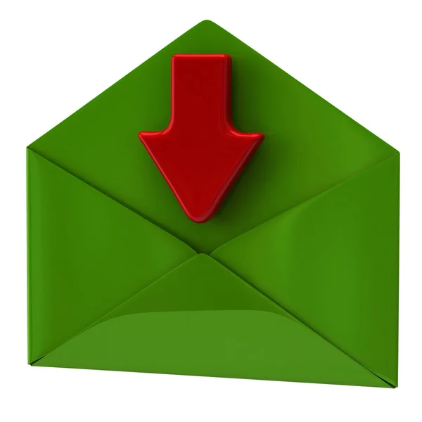 Open envelope with arrow — Stock Photo, Image