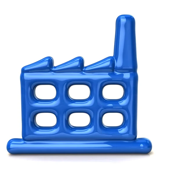 Blue factory icon — Stock Photo, Image