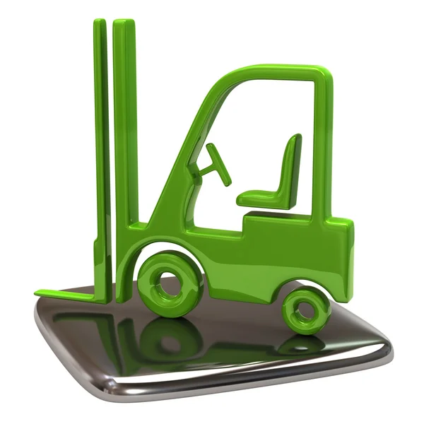 Groene lift truck pictogram — Stockfoto