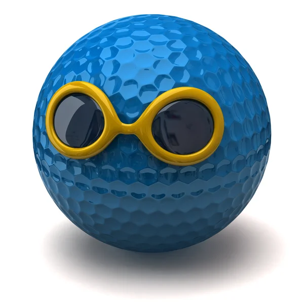 Golf ball with sunglasses — Stock Photo, Image