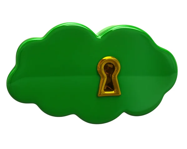 Nuvem verde com um buraco de fechadura — Fotografia de Stock