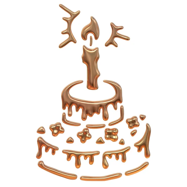 Золотий день народження торт — стокове фото