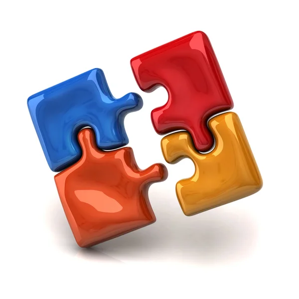 Jigsaw puzzle on white — Stock Photo, Image