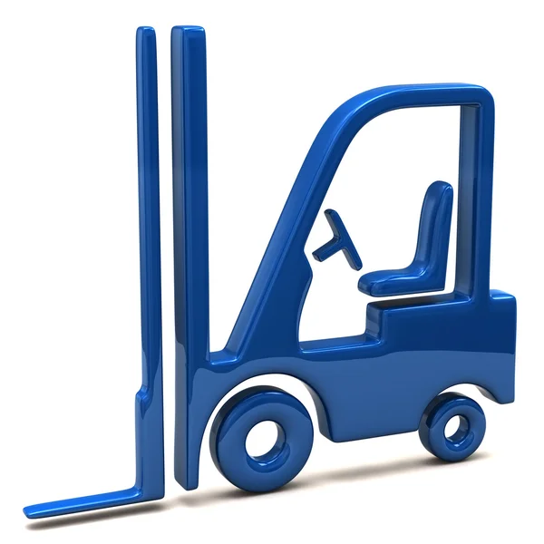 Blauw lift truck pictogram — Stockfoto