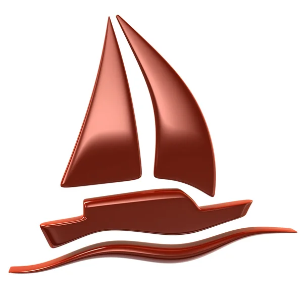 Sailboat icon on white — Stock Photo, Image