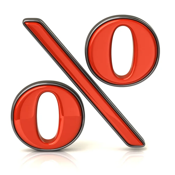 Icona percentuale rossa — Foto Stock