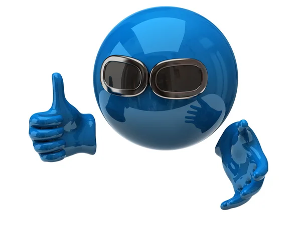 Sphere with sun glasses and hands — Stock Photo, Image