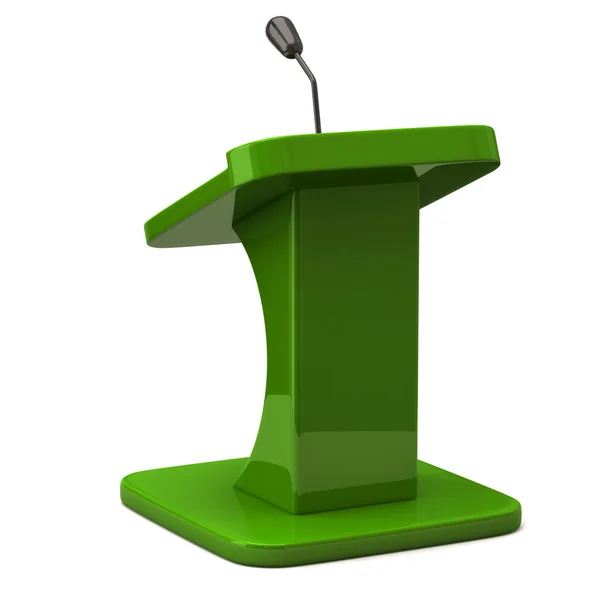 Tribune with microphone for speaker — Stock Photo, Image