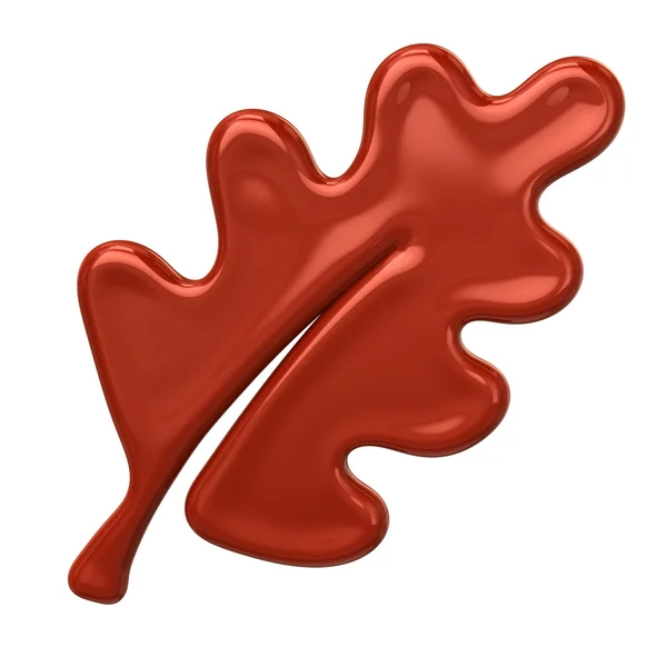 Red oak leaf icon — Stock Photo, Image