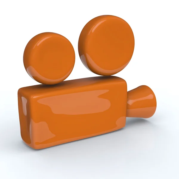 Orange movie camera — Stock Photo, Image