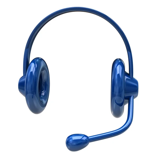 Icono de auriculares azules — Foto de Stock