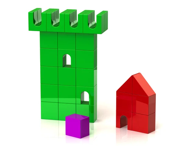 Hus gjorda av barn block — Stockfoto