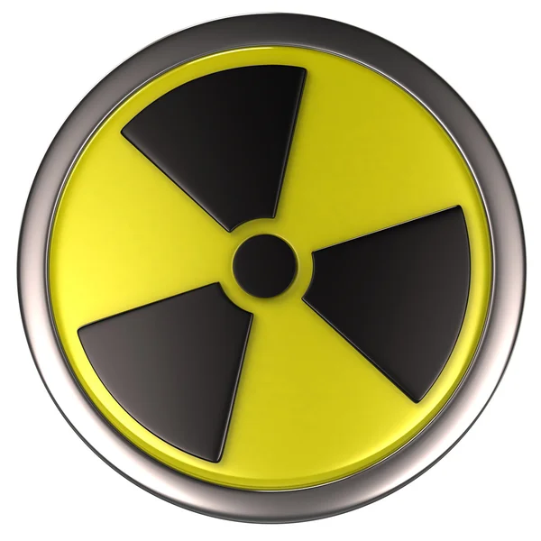Nükleer sembolü beyaz — Stok fotoğraf