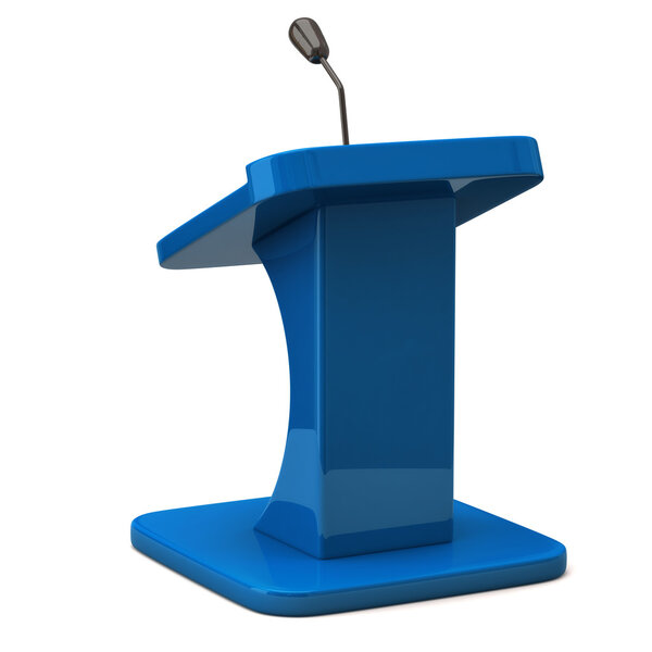 tribune with microphone for speaker