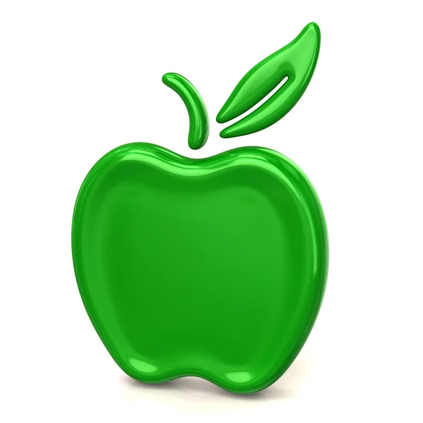 Icono de manzana verde — Foto de Stock