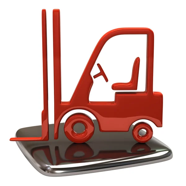 Kırmızı Asansör kamyon simgesi — Stok fotoğraf