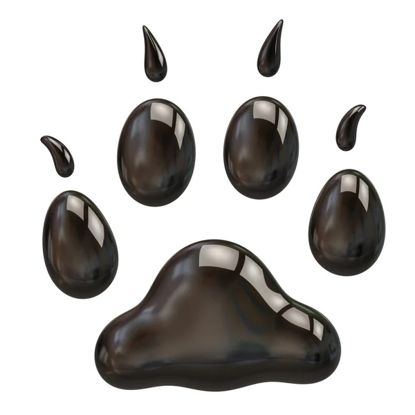 Black paw on white — Stock Photo, Image