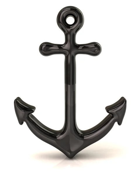 Black anchor icon — Stock Photo, Image
