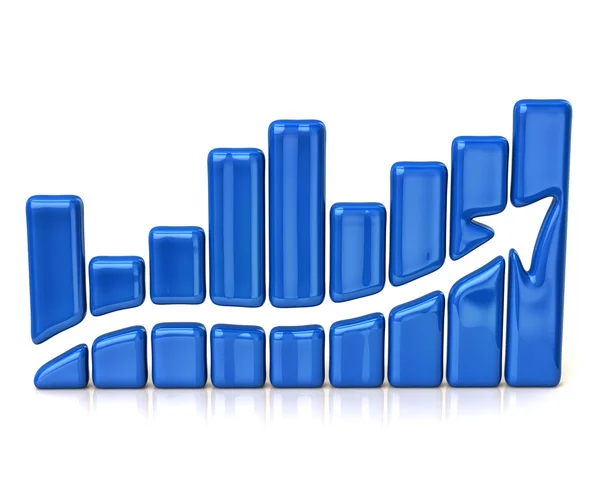 Blue business graph — Stock Photo, Image