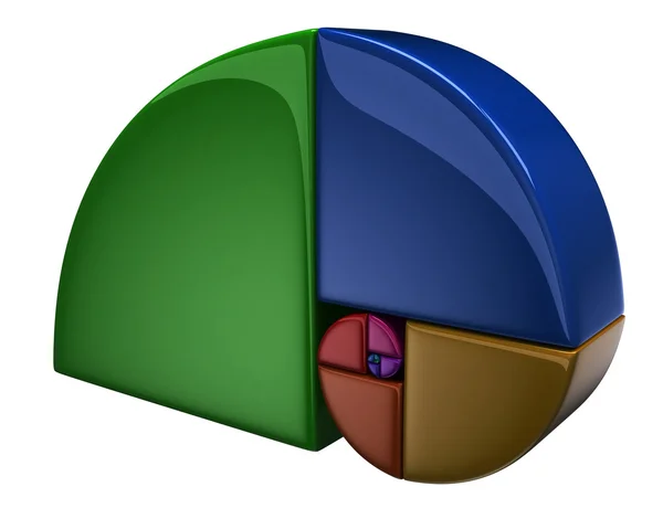 3D-kleurrijke gulden snede pictogram — Stockfoto