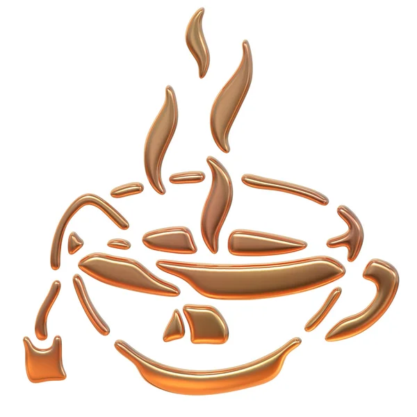 Golden  Cup of tea — Stock Photo, Image